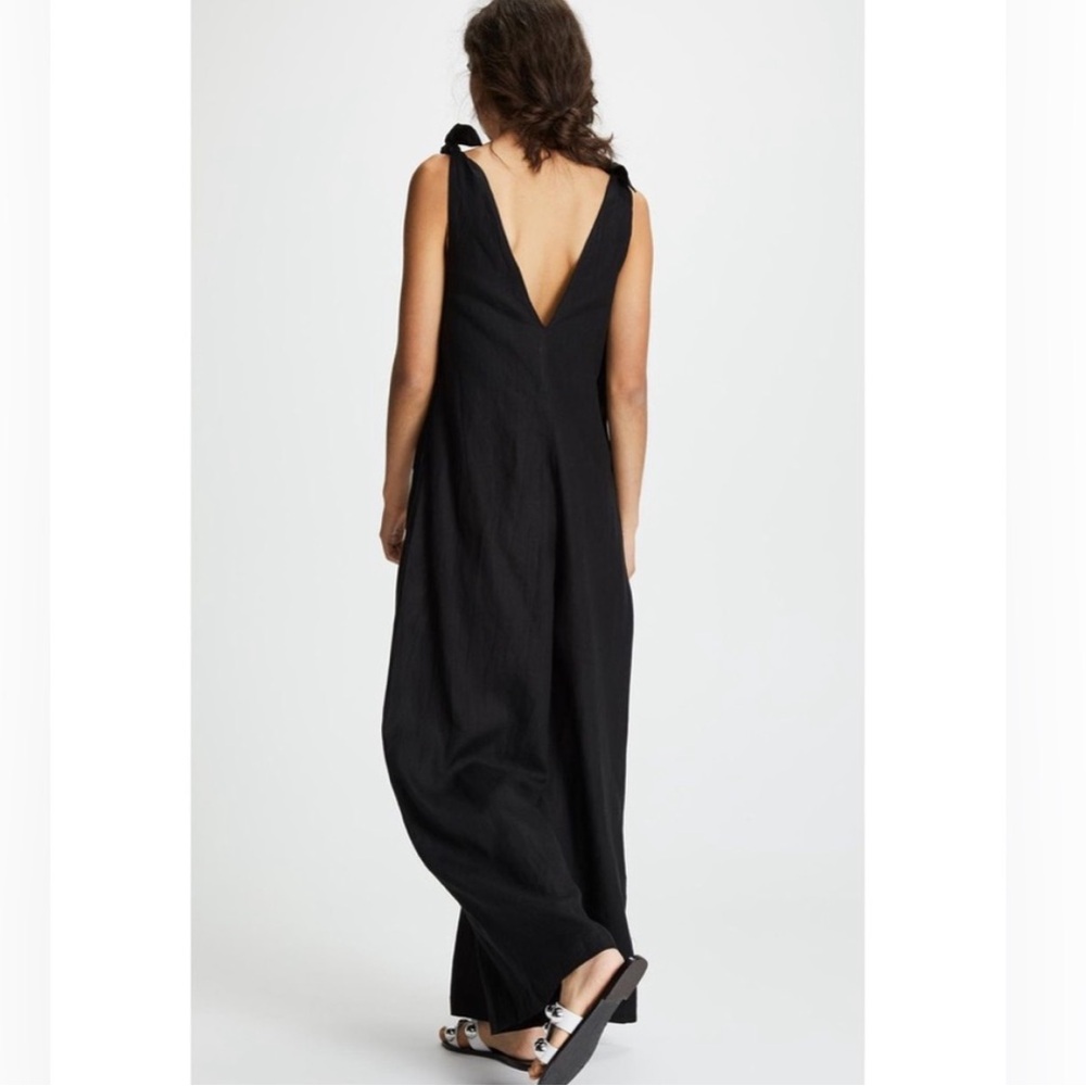 Vitamin A Marina EcoLinen Black Jumpsuit CoverUp Medium - Picture 3 of 13